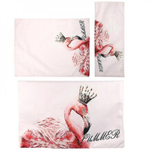 1 Set 3pcs Computer Dust Cover Cartoon Flamingo Keyboard Dust Cover