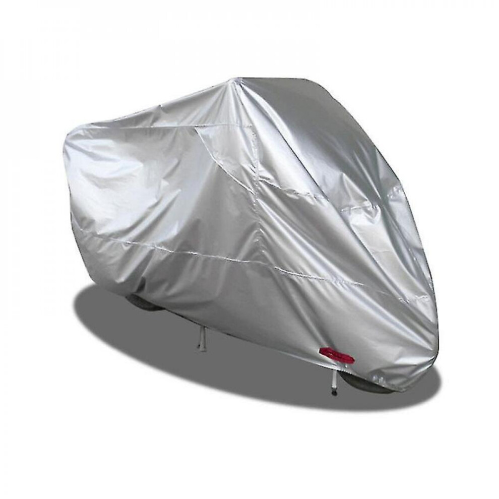motorcycle Cover Waterproof Outdoor Motorcycle Scooter Cover Waterproof Dustproof Uv Protection, Silver, 220*95*110cm