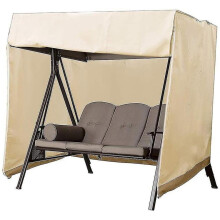 3 Seater Garden Swing Cover, Waterproof Oxford Outdoor Swing Seat Cover Anti-uv Swing Seat Cover Protective Swing Cover (beige)