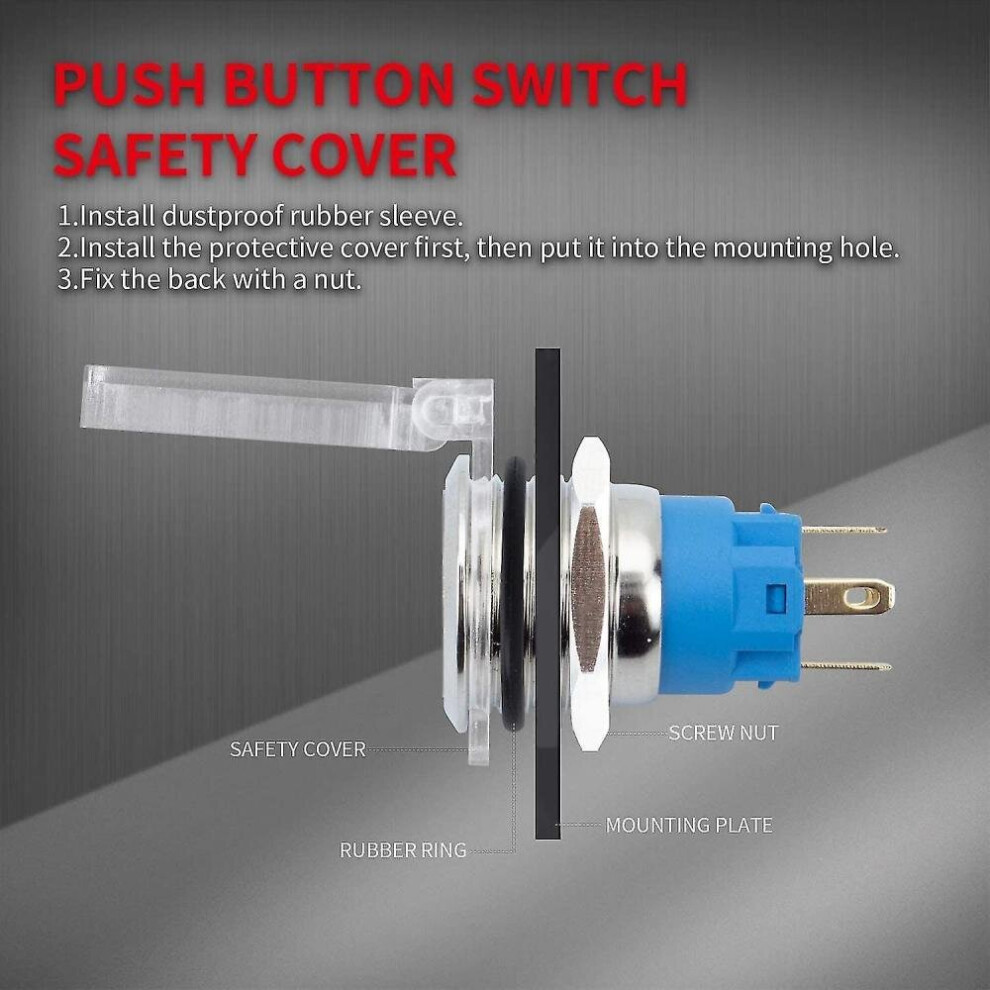 16Mm Plastic Push Button Switch Protector, Safety Button Cover(Transparent),4Pcs 7547469191939