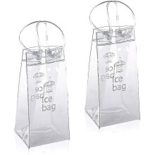 Bottle Cooler Transparent Ice Bag, Meirrai 2 Pieces Pvc Ice Bag Leak-proof