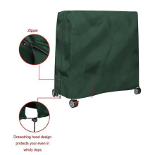 210d Oxford Cloth Outdoor Table Tennis Folding Table Dust Cover Zipper, Green, 165x70x185cm