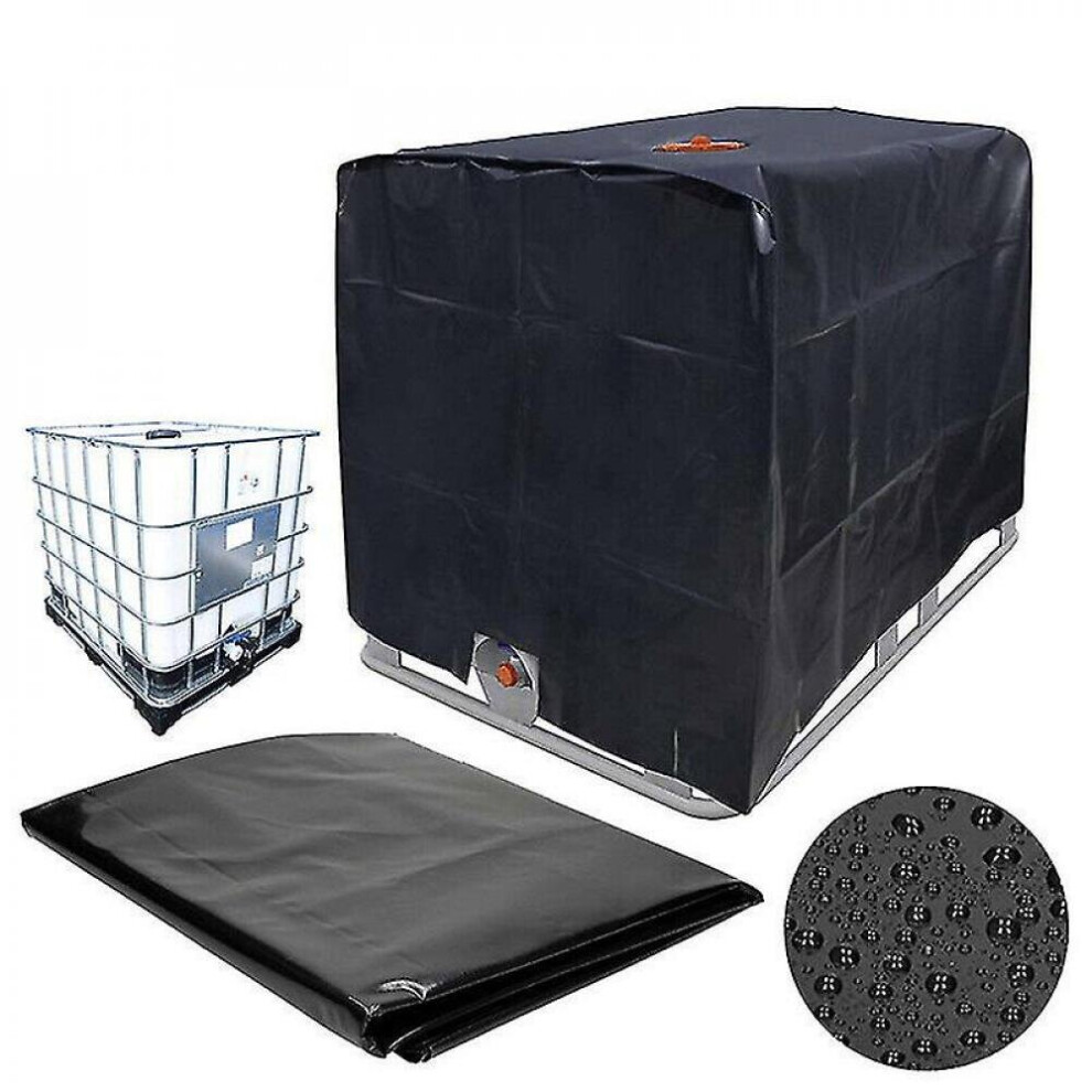 Ibc Tank Cover Tarpaulin For 1000L Ibc Container, 116 X 100 X 120 Cm Water Tank Cover Anti-Uv Rainproof (Black) 7547469188724
