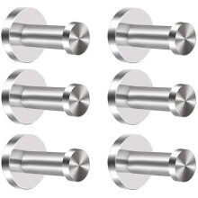 6pcs Wall Hook Stainless Steel Hooks Door Coat Hook Bathrobe Towel Hooks Patere