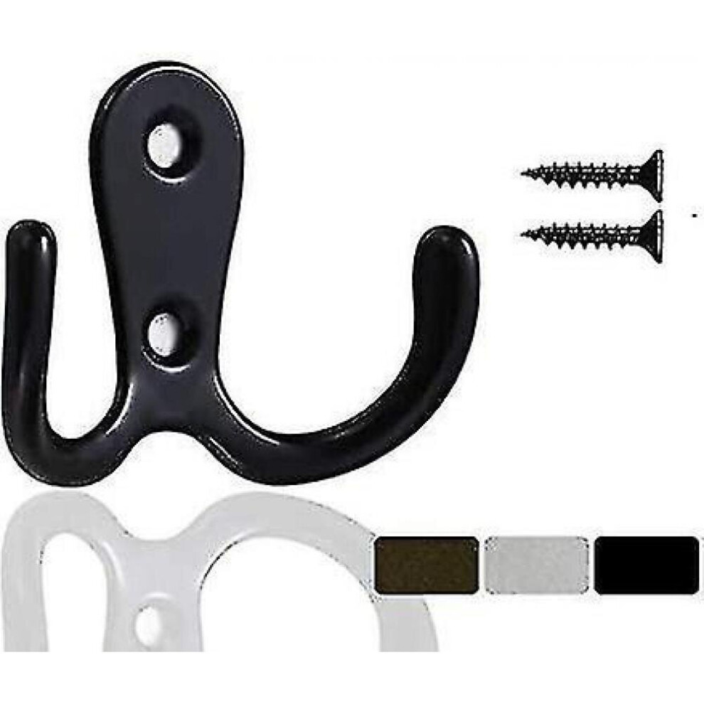 Coat Hook 10 Pieces Double Metal Hooks And Racks Storage With Screws For Home 7547469176578