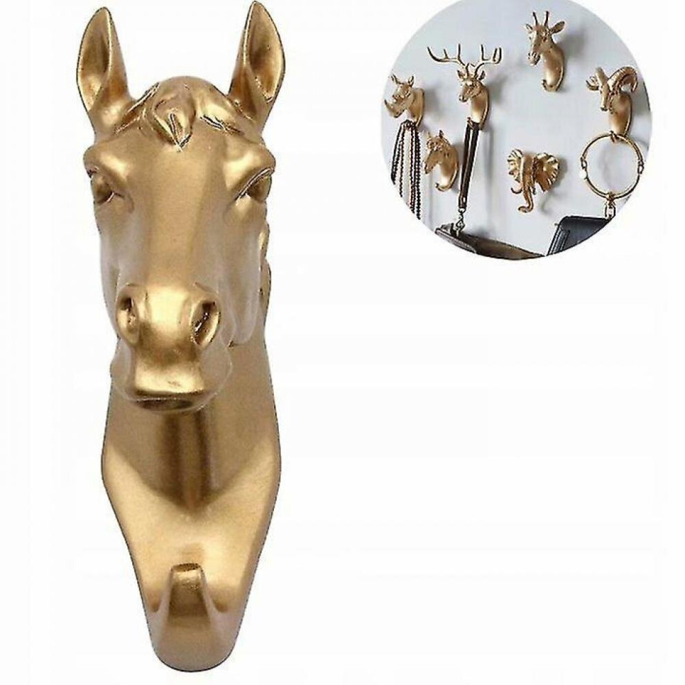 Coat Rack And Coat Rack Towel Rack Wall Hook Key Golden Horse Animal Coat Rack 7547469177391