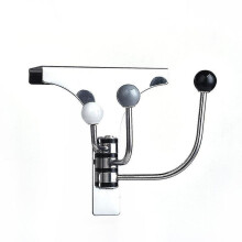 3-Hook Over-the-Door Organizer Stainless Steel, Paint-Coated Swivel Hooks; Fits 4.5 cm Thick Doors; Holds Coats, Hats, Scarves, Towels, Robes