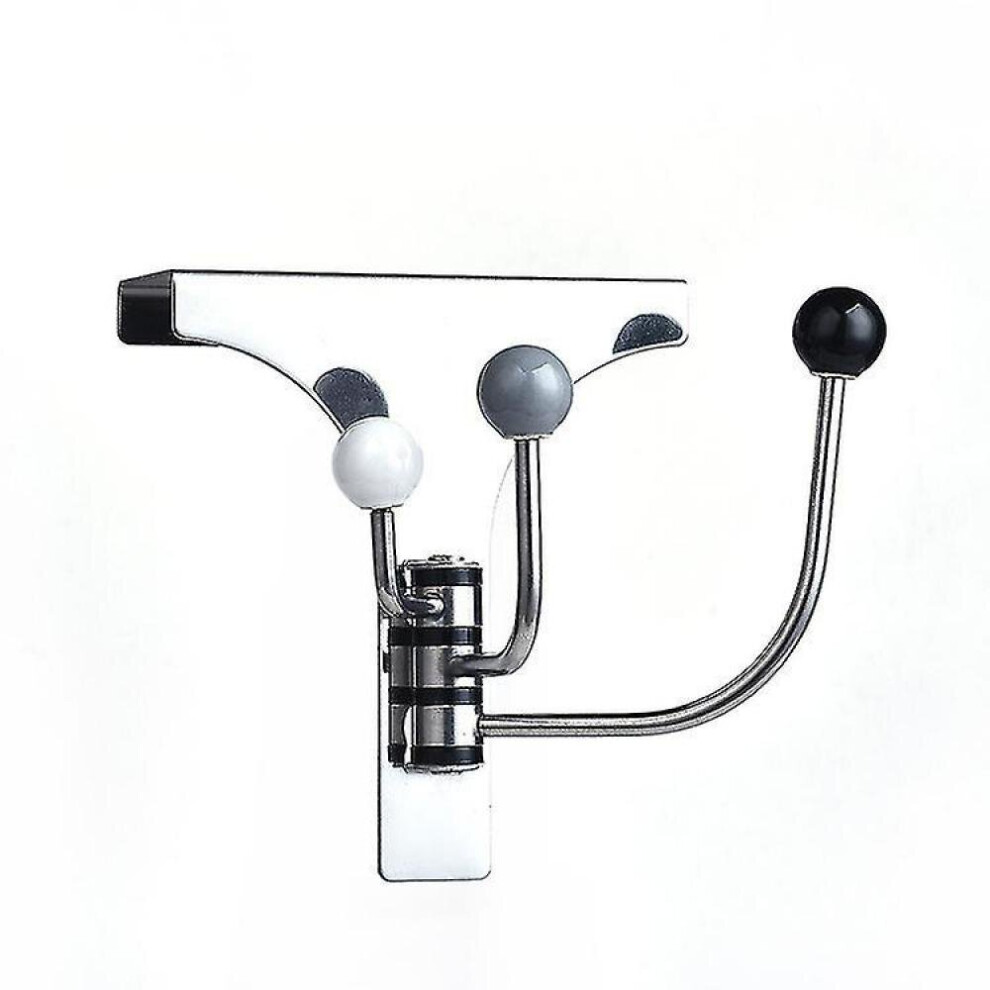 3-hook Door Organizer For Coats, Hats, Scarves, Towels, Robes, 3 Swivel Hooks For 4.5cm Thick Door