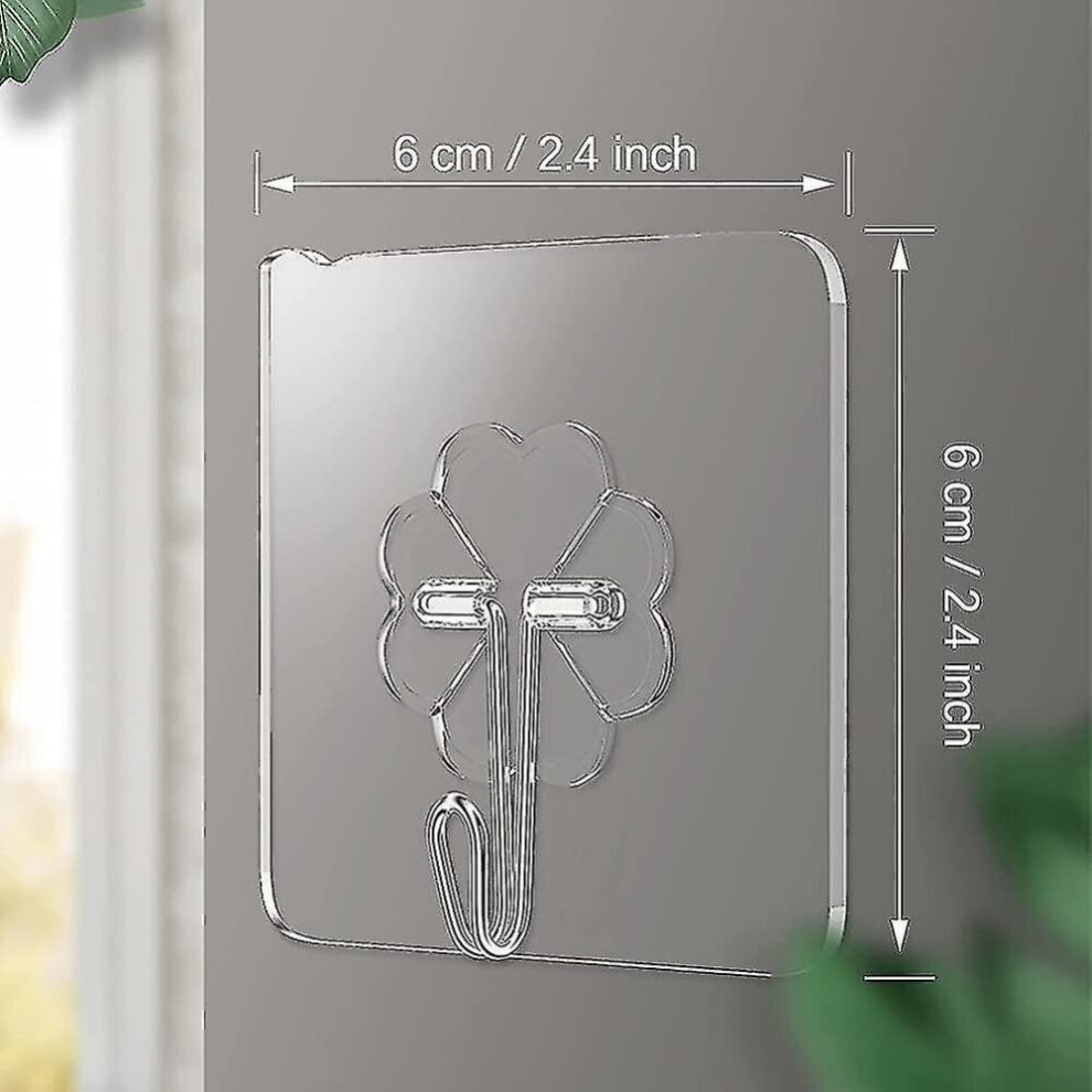 30 Pcs Self Adhesive Hooks, Transparent Waterproof Wall Hangers For Robe, Towel 7547469179852