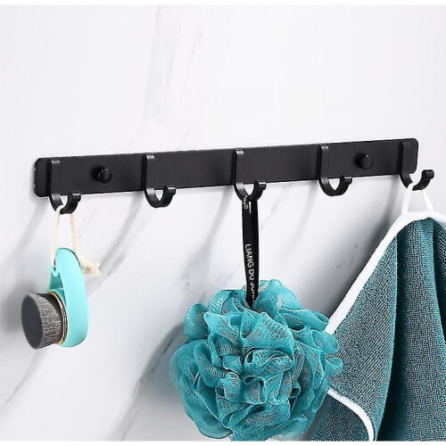Wall-mounted Row Hook Behind The Space Aluminum Door (5 Hooks) 2