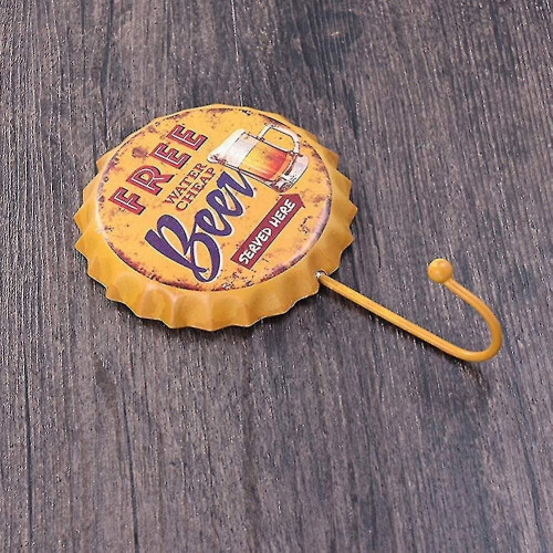 2pcs Coat Hooks Retro Iron Beer Bottle Cap Decorative Hooks Bag Organizer Hanging Hooks 2