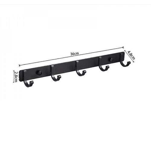 Wall-mounted Row Hook Behind The Space Aluminum Door (5 Hooks) 1