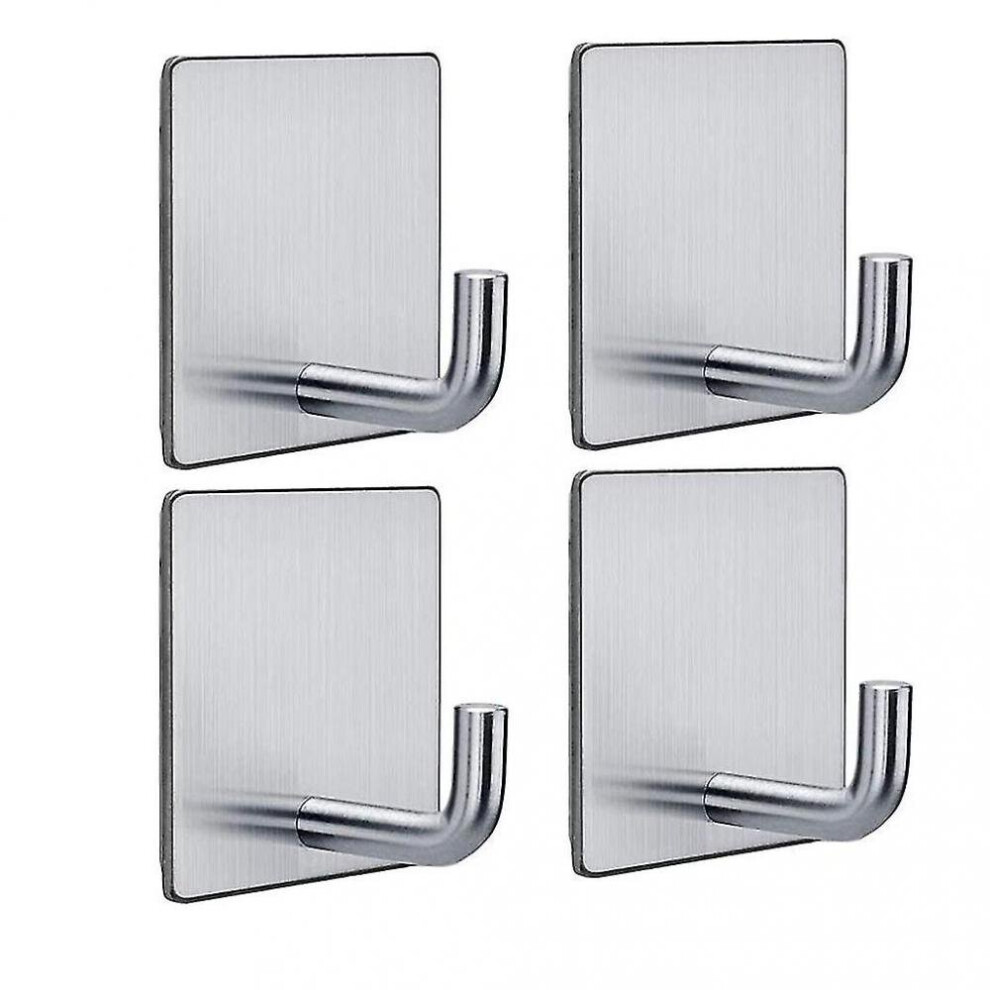 8Pcs Stainless Steel Hooks Self Adhesive Wall Hooks Waterproof Stick For Home 7547469180087