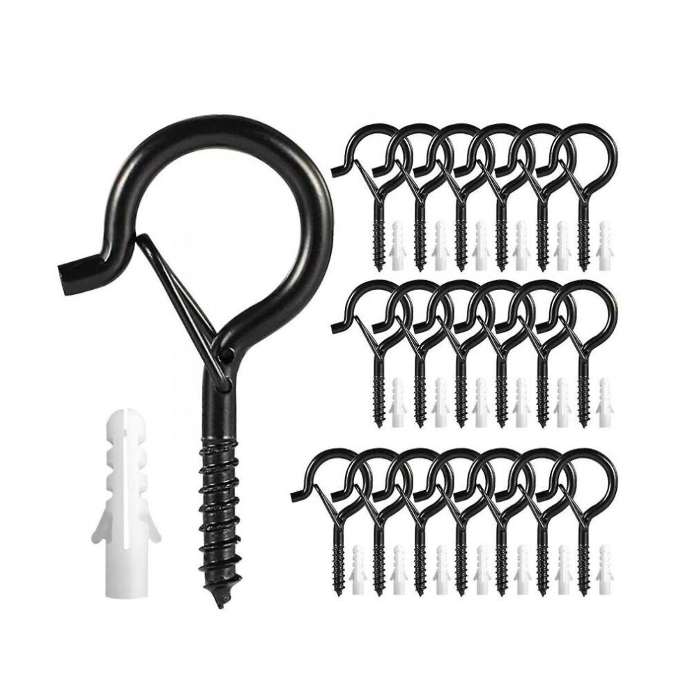 Wall Mount Screw Hook Ceiling Hook Wall Hook Meta Screw Hooks For Tea Cup, Plant, Light, Home Office (20 Pieces) 7547469177889