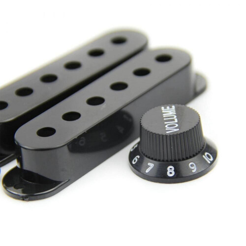 2x Fender Pickup Covers 50 Or 52 Mm Pole To Pole Knobs Tips (black) 2
