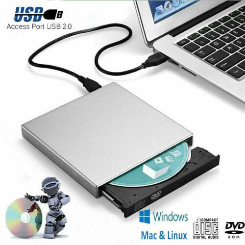 External USB DVD ROM CD ROM Drive Rewriter Burner writer for Laptop PC 1