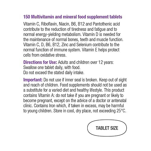 Vitawell AZ Multivitamin & Minerals 150 One a Day Tablets Mega