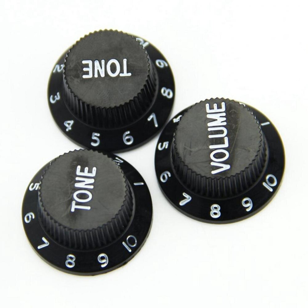 2x Fender Pickup Covers 50 Or 52 Mm Pole To Pole Knobs Tips (black)