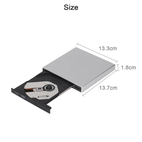 External USB DVD ROM CD ROM Drive Rewriter Burner writer for Laptop PC 2