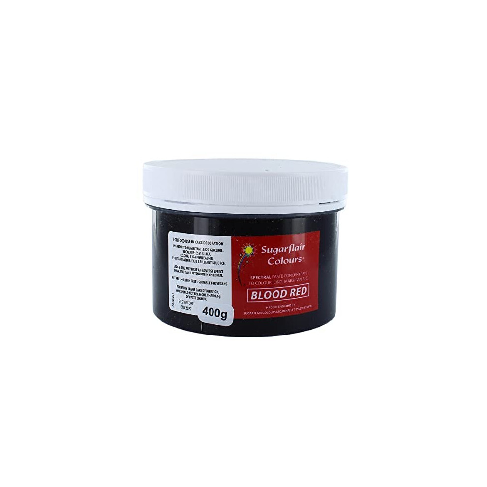 Sugarflair Colours Red Spectral Paste, Blood Food Colouring, Highly Concentrated For Use With Sugar Pastes, Buttercream, Royal Icing Or Cake Mix,