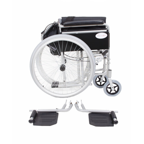 Angel Mobility Lightweight Aluminium Folding Self Propelled Wheelchair in Metallic Silver