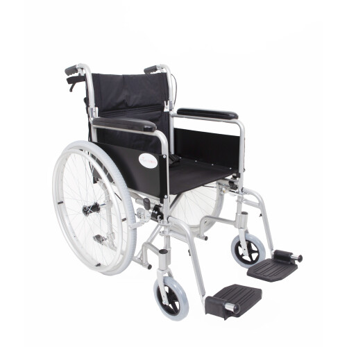 Angel Mobility Lightweight Aluminium Folding Self Propelled Wheelchair in Metallic Silver Compact Design