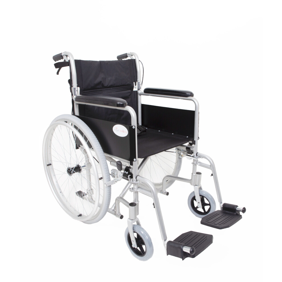 Angel Mobility Silver Lightweight Aluminium Folding Self Propelled Wheelchair In Metallic Compact Design