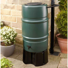 Harcostar 227L Water Butt with Stand, Diverter, Tap & Lockable Lid (Recycled Plastic)