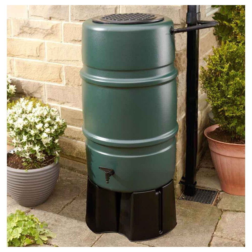 Straight Manufacturing Ltd Harcostar 227L Water Butt With Stand, Diverter, Tap & Lockable Lid (Recycled Plastic)