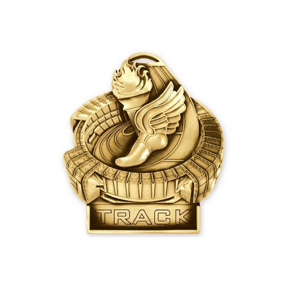 Simba  3.5 in. Stand Up Medal Track, Gold - Pack of 25