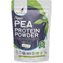 NutriZing Organic Pea Protein Powder 100% Vegan Unflavoured 80% Protein Gluten & Soy Free GMO-Free Canadian Peas
