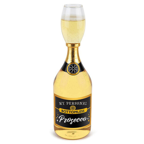 Bottomless Prosecco Bottle Glass Champagne Flute Wine Novelty Secret Santa Gift on OnBuy