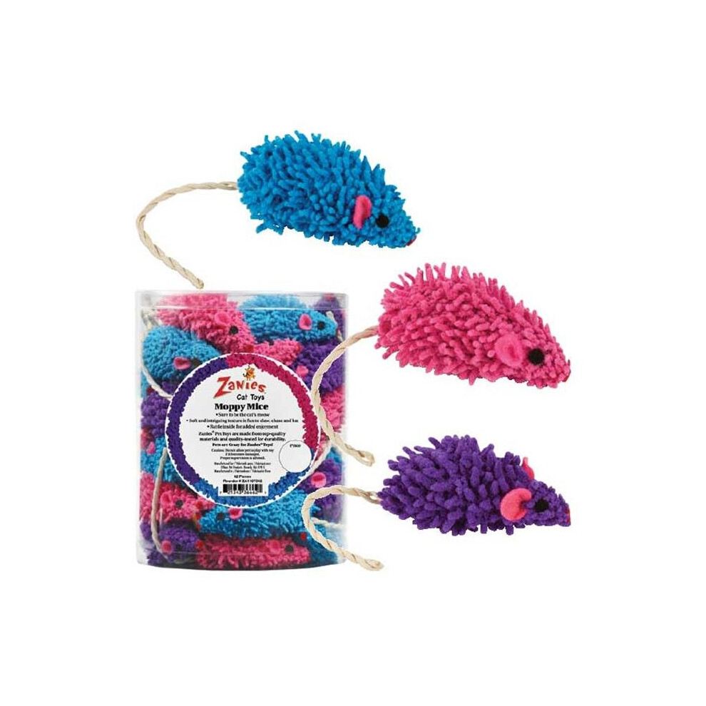 Zanies  Zanies Moppy Mice Canister 42 Pcs 