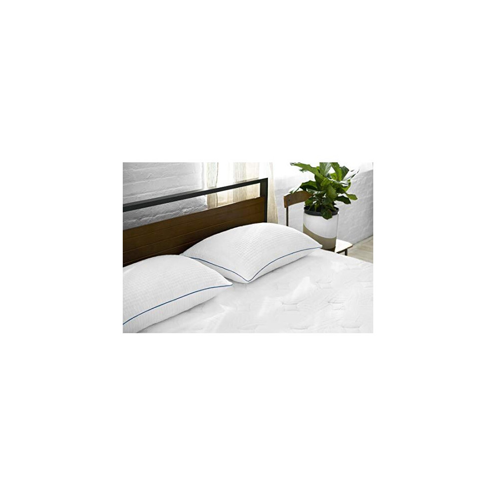 Sleep Innovations Premium Shredded gel Memory Foam Pillow (Set of 2), Queen Size, Shapeable comfort, Side, Stomach, and Back Sleepers, Medium-to-Firm
