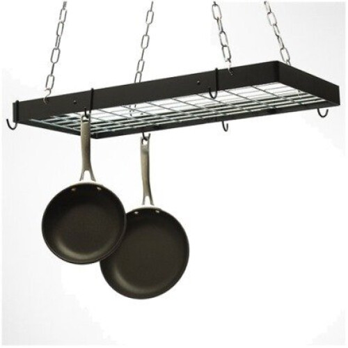 Rogar Black 2315 Rectangle W/Grid & Chrome Accessories 30-in