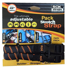 ROK Straps ROK-10306 Schwarz/Orange 30cm - 107cm Pack verstellbarer Stretchgurt