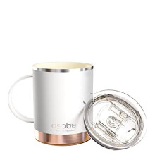Asobu Ultimate Stainless Steel ceramic Inner coating Insulated Mug 12 Ounce(White)