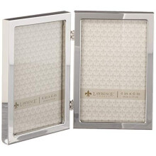 Lawrence Frames 4x6 Hinged Double Silver Standard Metal Picture Frame