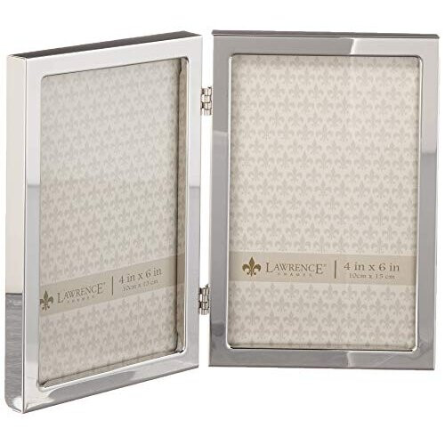 Lawrence Frames 4x6 Hinged Double Silver Standard Metal Picture Frame