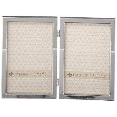 Lawrence Frames 4x6 Hinged Double Silver Standard Metal Picture Frame 1