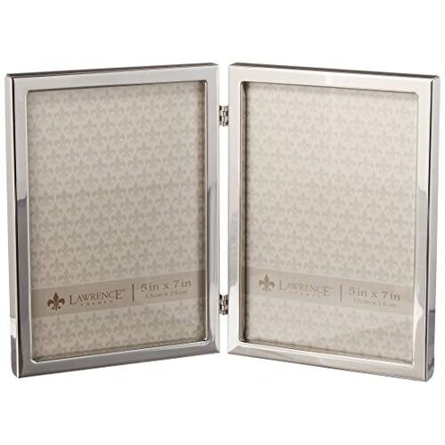 Lawrence Frames 5x7 Hinged Double Silver Standard Metal Picture Frame 1
