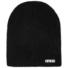 NEFF mens Daily Beanie, Warm, Slouchy, Soft Headwear Beanie Hat, Black, One Size US