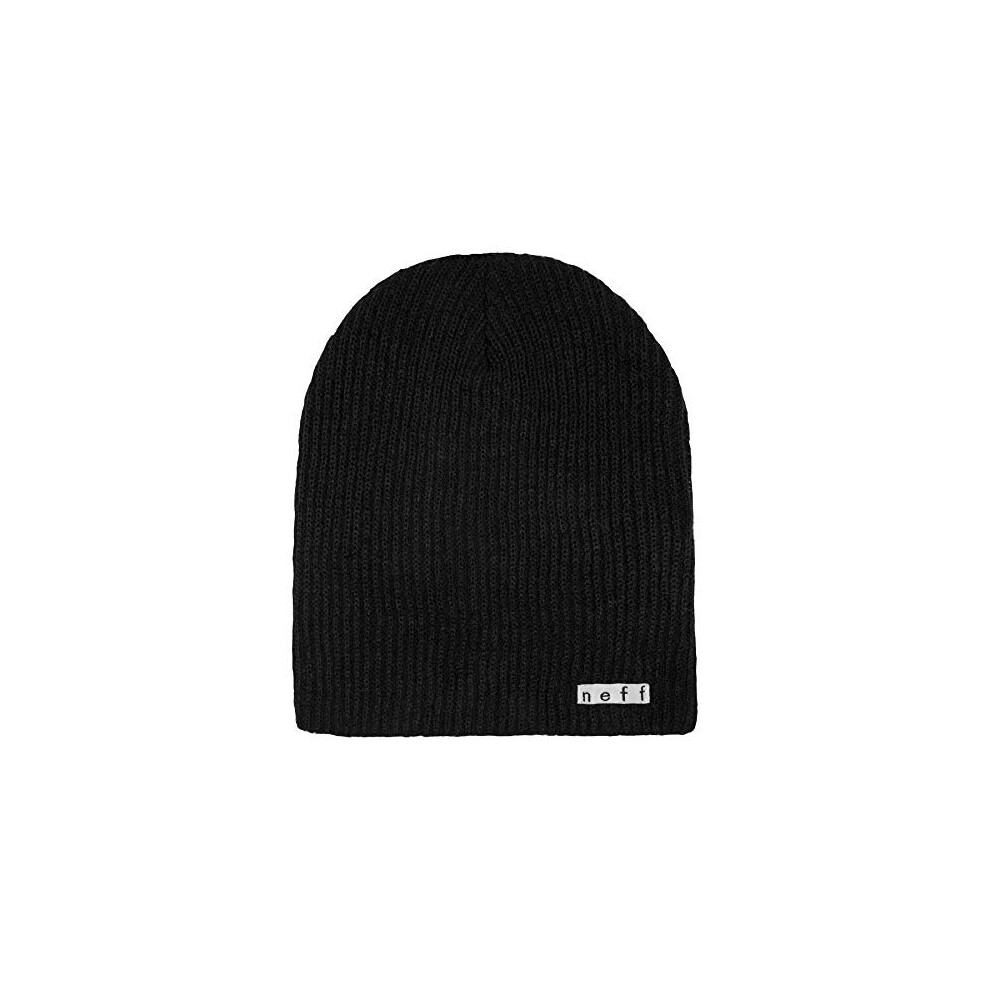 NEFF mens Daily Beanie, Warm, Slouchy, Soft Headwear Beanie Hat, Black, One Size US