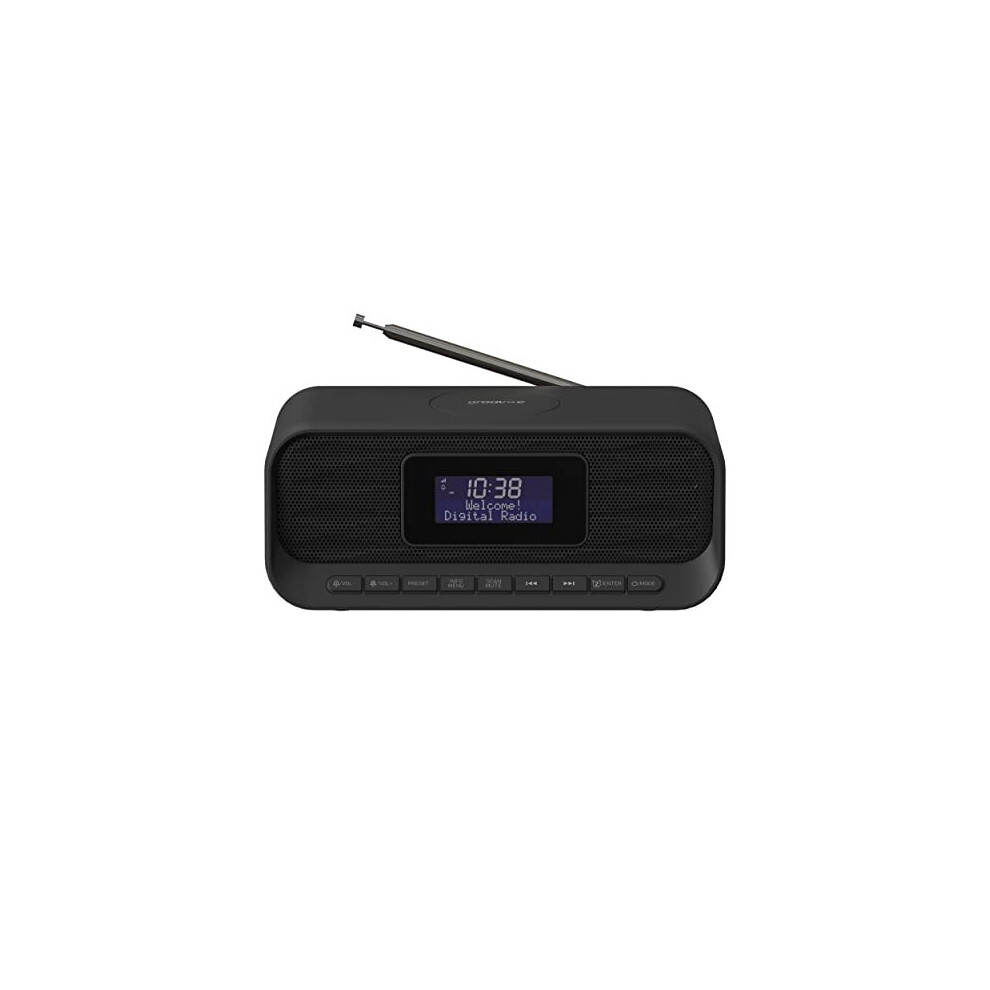 Groov-E Zeus Dab/Fm Digital Clock Radio With Wireless Charging And Bluetooth | Dab Clock Radios For Bedroom | Usb Charging Port And 6W Speaker - Black