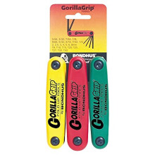 Bondhus 12533 ??GorillaGrip Hex en Star opvouwbaar drievoudig pakket 12587 (2-8 mm) 12589 (5/64-1/4-inch) en 12634 (T9-T40)