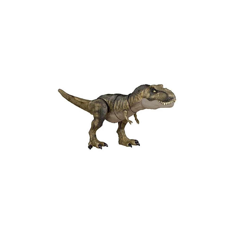 Jurassic World Dominion Dinosaur T Rex Toy, Thrash AN Devour Tyrannosaurus Rex Action Figure with Sound and Motion