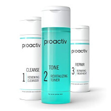 Proactiv 3 Step Acne Treatment - Benzoyl Peroxide Face Wash, Repairing Acne Spot Treatment for Face and Body, Exfoliating Toner - 30 Day Complete Acne