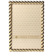 Lawrence Frames Rope Design Metal Frame, 4x6, Gold