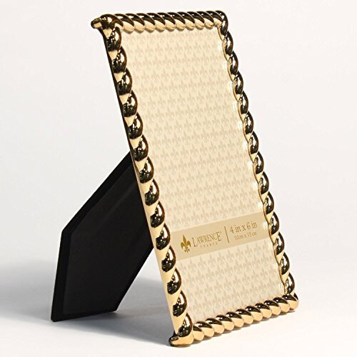 Lawrence Frames Rope Design Metal Frame, 4x6, Gold 1