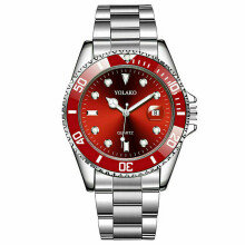 (Red) Mens Stainless Steel Watch Classic Luxury Casual Analog Date Quartz Wrist watch